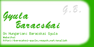 gyula baracskai business card